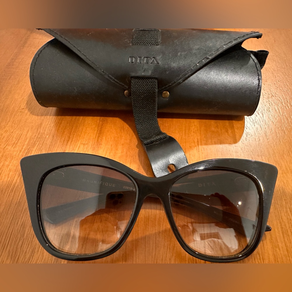 DITA Black Sunglasses with Leather Case